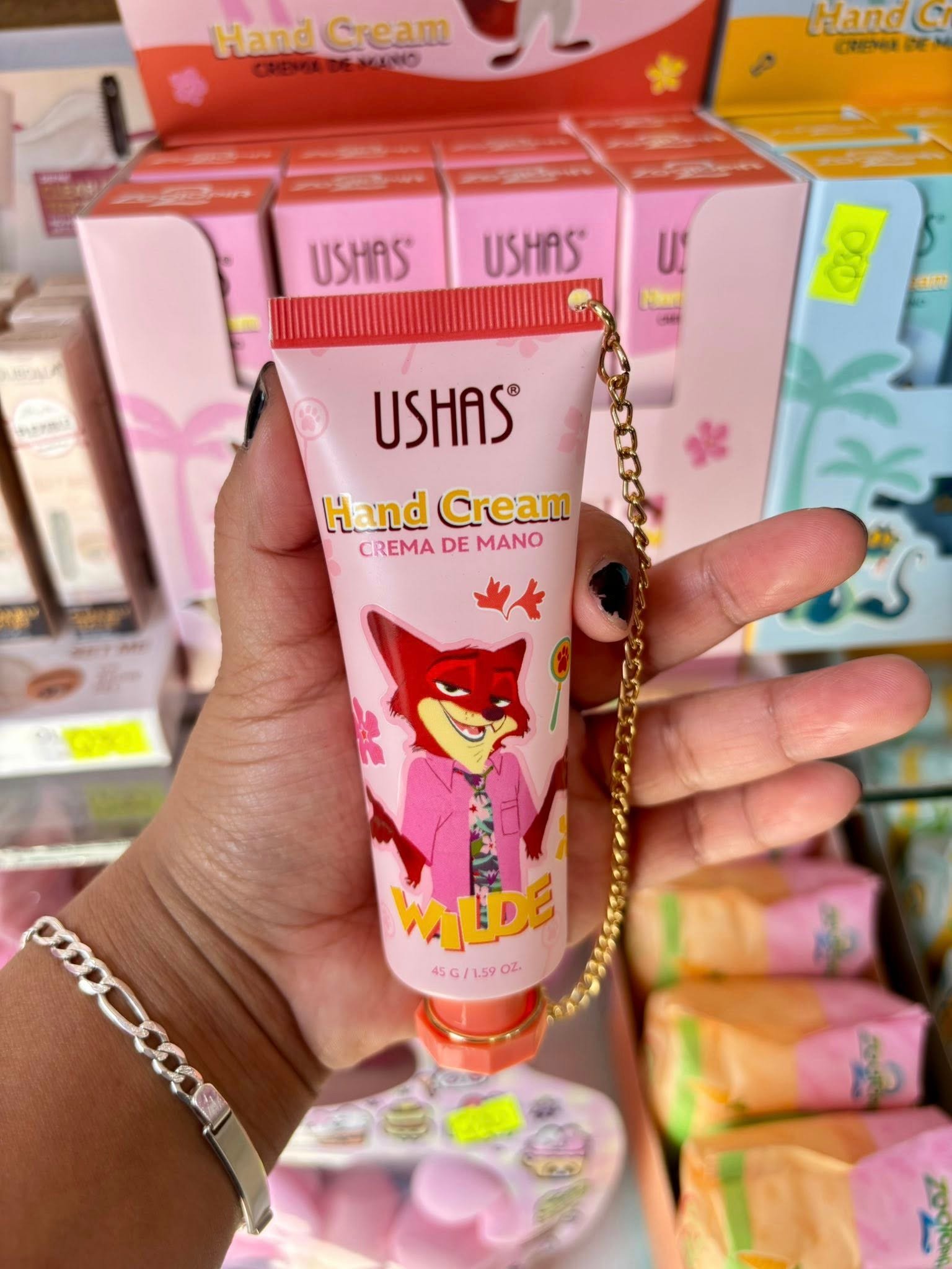 crema de manos rosa zootopia