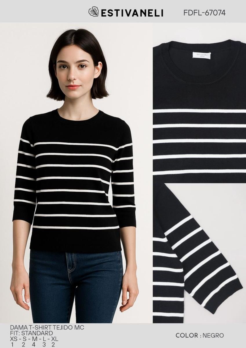 Blusas rayadas negro con blanco - Ropa