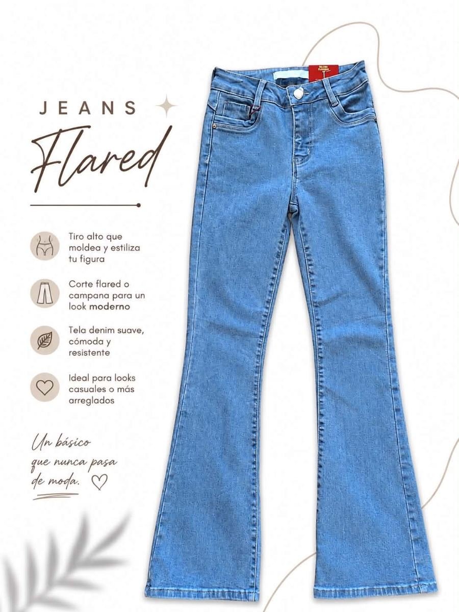 Jeans Flared celeste (SELENA) - Ropa