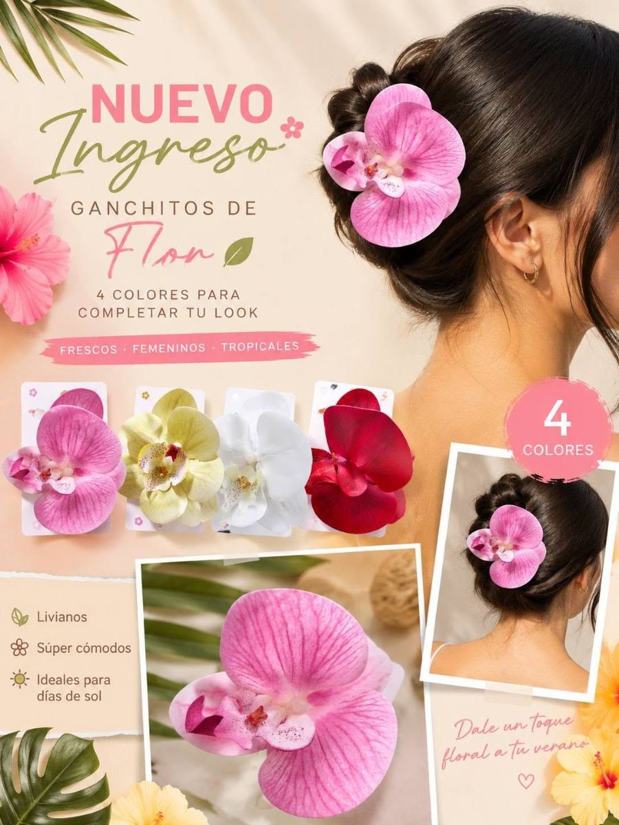 Ganchos Princess flores - Cabello