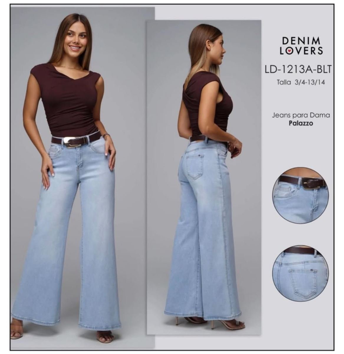 PALAZZO CELESTE DEMIN LOVERS CON CINTURON - Ropa