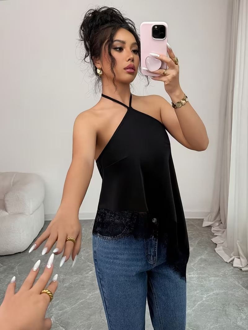 Imagen 5 de Blusa sin Mangas Ceda con encaje corte con pico